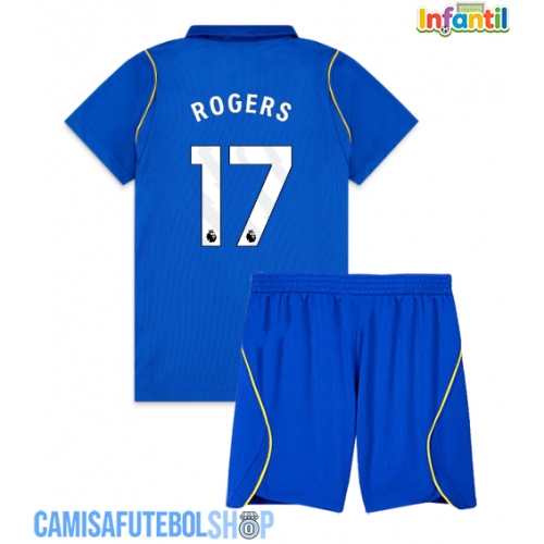 Camisa de time de futebol Chelsea Morgan Rogers #17 Replicas 1º Equipamento Infantil 2026-27 Manga Curta (+ Calças curtas)